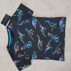 Denim & Flower Dinosaur Shirt